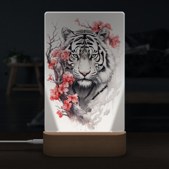 Lampa tiger s červenými kvetmi