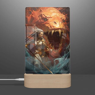 Lampa žena s drakom