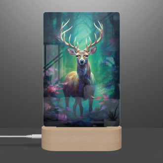 Lampa jeleň v hlbokom lese
