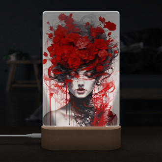 Lampa žena kvetinový surrealizmus