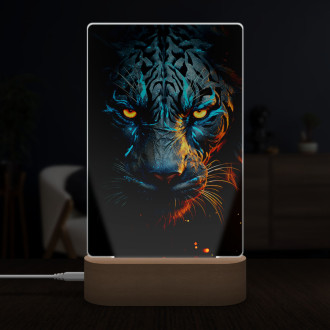 Lampa tiger s oranžovými očami