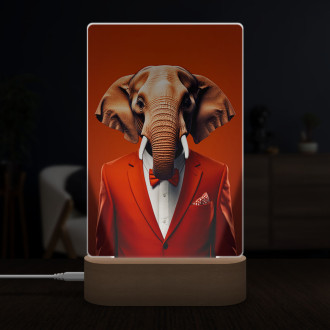 Lampa slon v oranžovom obleku