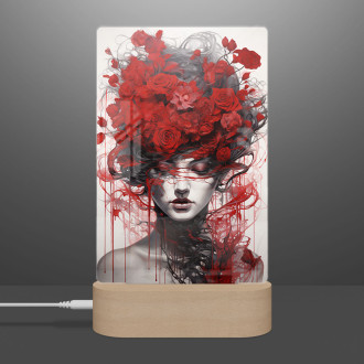 Lampa žena kvetinový surrealizmus