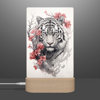 Lampa tiger s červenými kvetmi