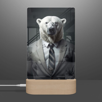 Lampa ľadový medveď v obleku a kravate