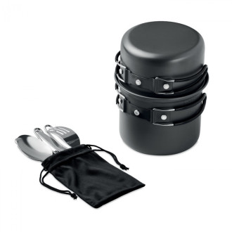 POTTY SET, 2 kempingové hrnce s příbory