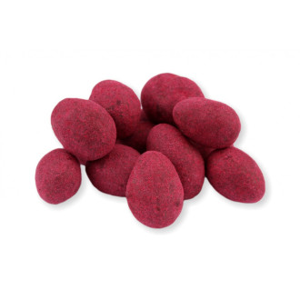 Mandle v bílé čokoládě a malinovém prachu 100g