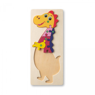 DIPLODOCO. Puzzle ve tvaru dinosaura z borové překližky