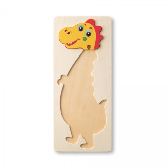 DIPLODOCO. Puzzle ve tvaru dinosaura z borové překližky