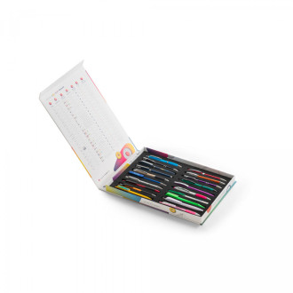 COLOUR WRITING SHOWCASE. Vzorník s 20 barevnými kuličkovými pery