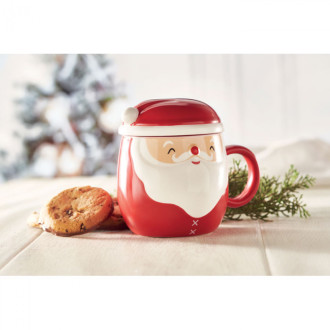 SANTA, Vánoční hrnek s víčkem 370 ml