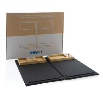 Skládací organizér s Qi nabíječkou 10W Impact z RPET AWARE™