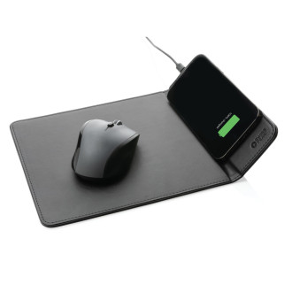 Podložka pod myš z GRS recyklovaného PU s Qi nabíječkou 10W