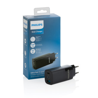 Philips 65W ultra rychlý PD 3-portový USB stěnový nabíječka