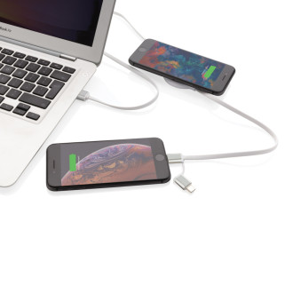 Kabel 3 v 1 s bambusovou bezdrátovou nabíječkou 5W