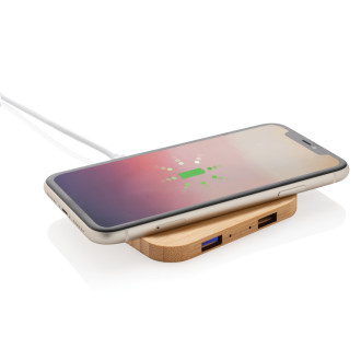 Bambusová bezdrátová nabíječka 5W s USB