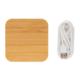 Bambusová bezdrátová nabíječka 5W s USB
