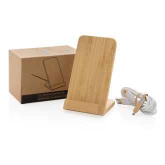 Bezdrátově nabíjecí stojánek 5W z FSC® bambusu