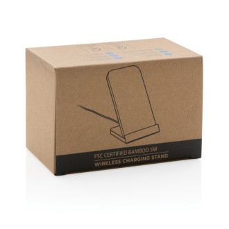 Bezdrátově nabíjecí stojánek 5W z FSC® bambusu
