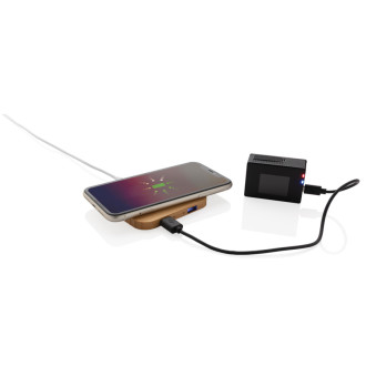 Bambusová bezdrátová nabíječka 10W s USB