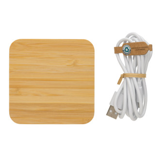 Bambusová bezdrátová nabíječka 10W s USB