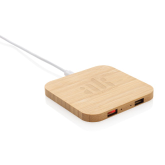 Bambusová bezdrátová nabíječka 10W s USB