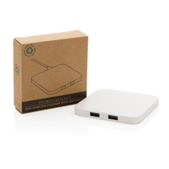 Bezdrátová nabíječka 10W s USB výstupy z RCS recykl. plastu