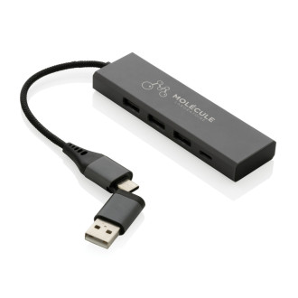 USB rozbočovač Terra z RCS recykl. hliníku