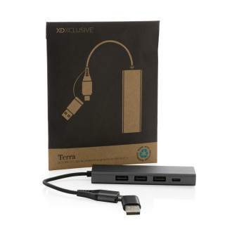 USB rozbočovač Terra z RCS recykl. hliníku