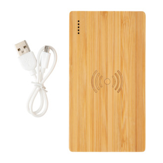 Bambusová bezdrátová powerbanka 4 000 mAh 5W