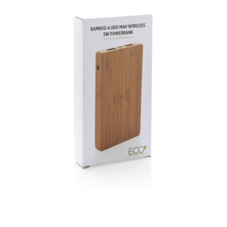 Bambusová bezdrátová powerbanka 4 000 mAh 5W