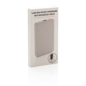 Kapesní powerbanka 5 000 mAh s integrovaným kabelem