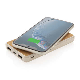 Bezdrátová powerbanka z korku a pšenice 8 000 mAh 5W