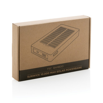 Solární powerbanka Sunwick 10 000 mAh z bambusu