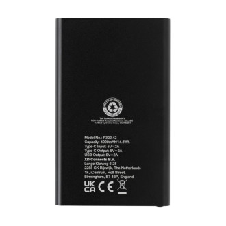 Powerbanka 4000mAh s USB C z RCS recykl. plastu a hliníku