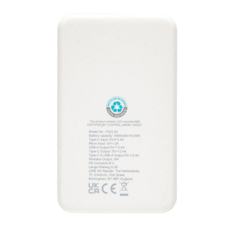 Bezdrátová powerbanka 5000 mAh 5W z RCS recykl. plastu