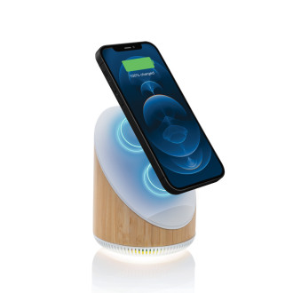 Bambusový reproduktor Ovate 5W s bezdrátovou nabíječkou 15W