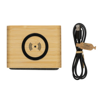 Bezdrátový reproduktor s 5W Qi z FSC® bambusu a RCS rplastu