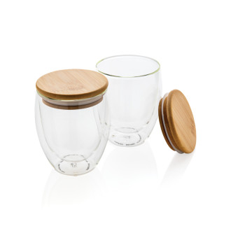 Sklenice s bambusovým víčkem 2ks 250ml