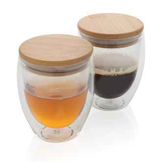 Sklenice s bambusovým víčkem 2ks 250ml