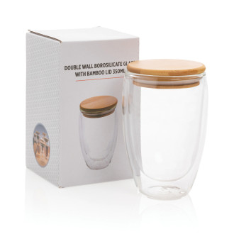 Sklenice s bambusovým víčkem 350ml