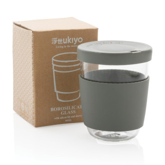 Sklenice se silikonovým víkem a úchopem Ukiyo