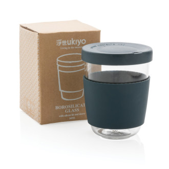 Sklenice se silikonovým víkem a úchopem Ukiyo