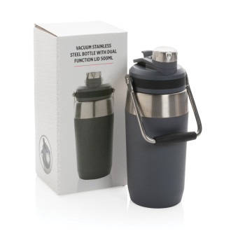 Nerezová termo láhev s duálním uzávěrem 500ml