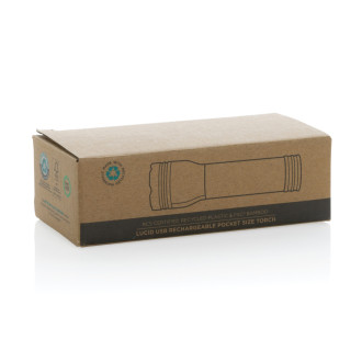 USB svítilna Lucid 1W z RCS recykl. plastu a bambusu