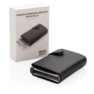 Hliníkové RFID pouzdro na karty s PU peněženkou
