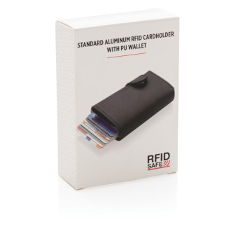 Hliníkové RFID pouzdro na karty s PU peněženkou
