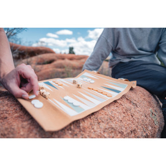 Britton skládací korková sada her backgammon a dámy