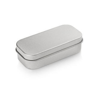 Malá kovová krabička s vložkou na větší flash disk