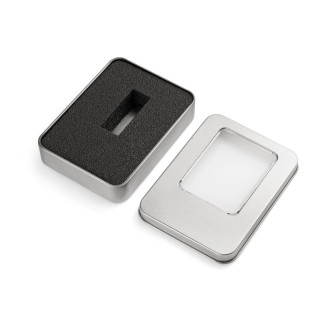 Velká kovová krabička s vložkou na menší flash disk